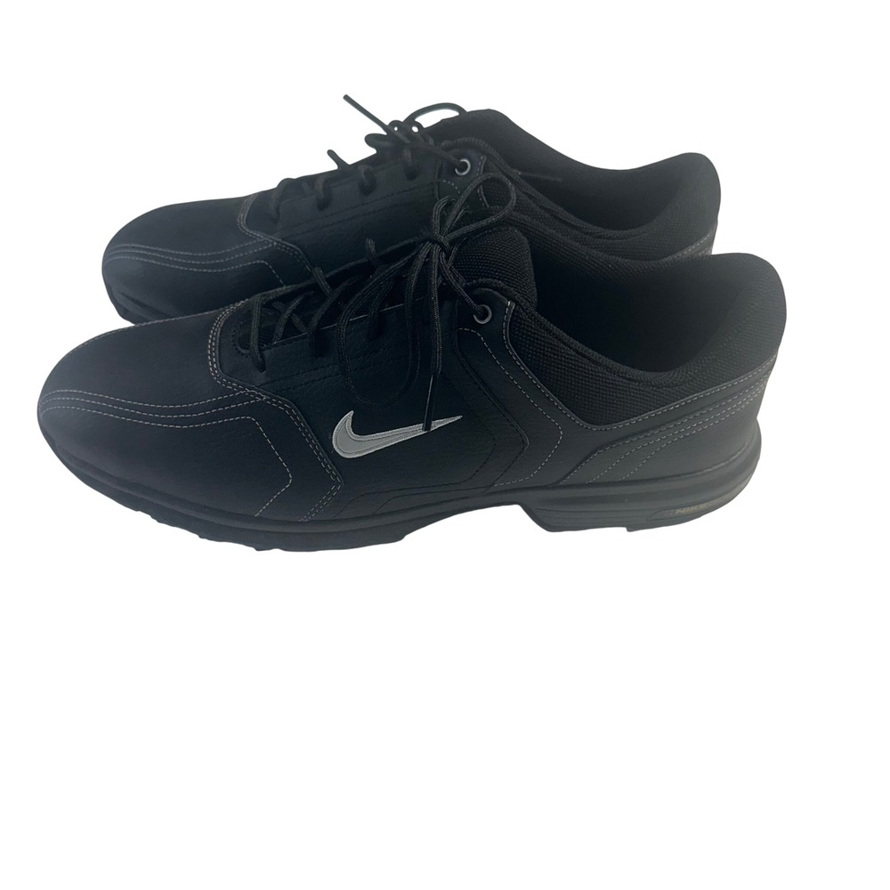 Nike Heritage Golf Shoes Black White Stitching Spiked 336040-001 Mens 11 M